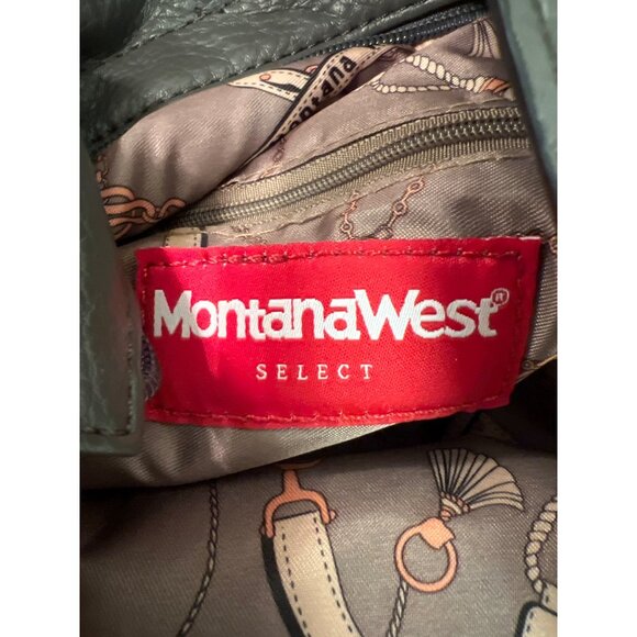 Montana West Select Gray Pebbled Leather Shoulder Bag Purse Gold Tone Hardware - Picture 9 of 9